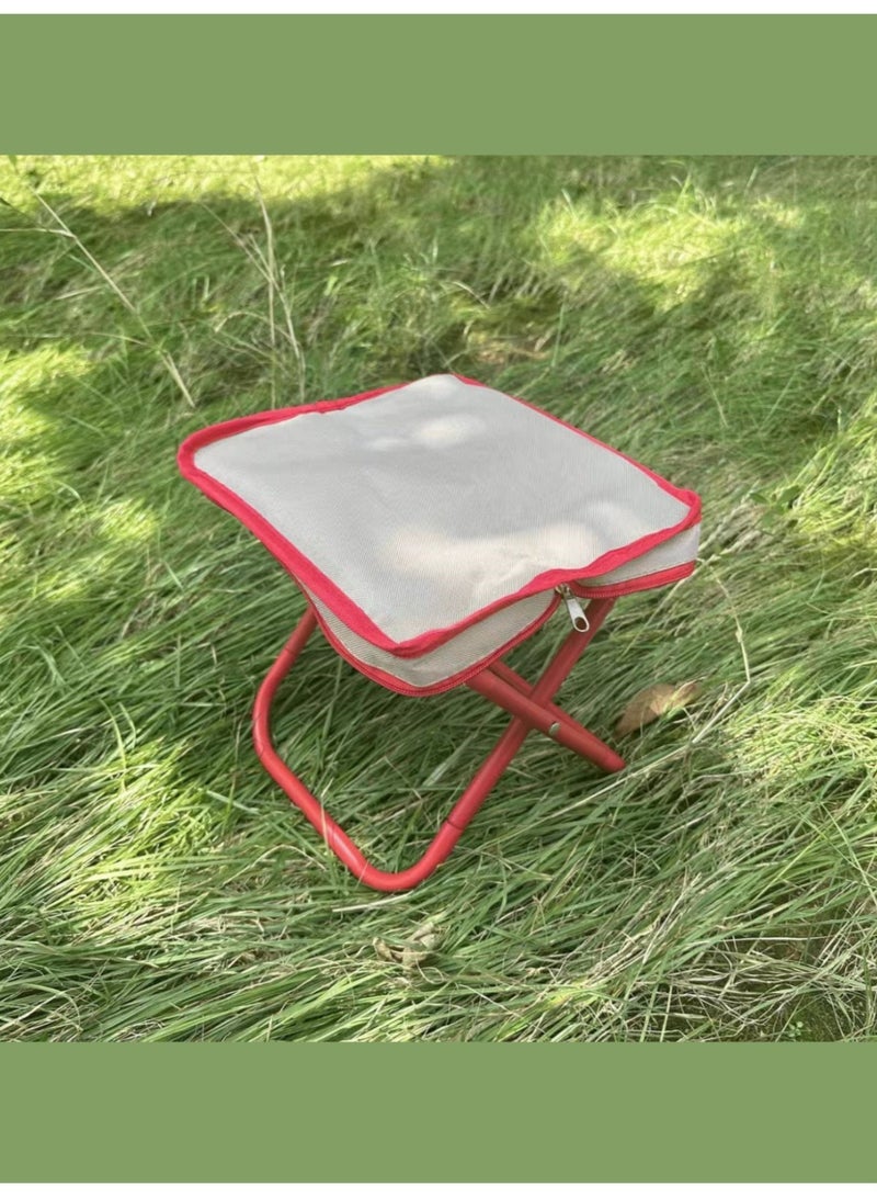 Valiant Glow Portable folding camping stool | Lightweight zippered mini camping stool | Carbon steel portable folding chair with storage bag | Suitable for camping and outdoor activities | Lightweight carbon steel folding stool - Image 3